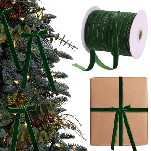 GETBSTOOP Rotes Samtband, 50 Yards, weiches, luxuriöses Samtband zum Verpacken von Geschenken, Weihnachtsband zum Verpacken von Geschenken, Haarschleife, Blumensträuße, Kuchen, Weihnachtsbau von GETBSTOOP