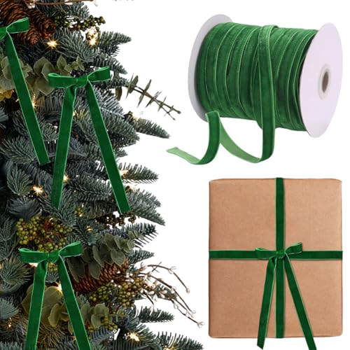 GETBSTOOP Rotes Samtband, 50 Yards, weiches, luxuriöses Samtband zum Verpacken von Geschenken, Weihnachtsband zum Verpacken von Geschenken, Haarschleife, Blumensträuße, Kuchen, Weihnachtsbau von GETBSTOOP