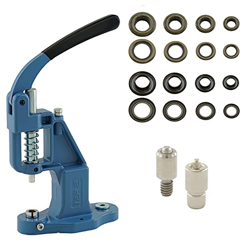 GETMORE Parts Nietpressen-Set bestehend aus Ösenpresse + Ösenwerkzeug + 100 Ösen, Messing, rostfrei - antik, 3 mm von GETMORE Parts