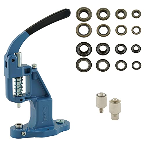 GETMORE Parts Nietpressen-Set bestehend aus Ösenpresse + Ösenwerkzeug + 100 Ösen, Messing, rostfrei - antik, 5 mm von GETMORE Parts