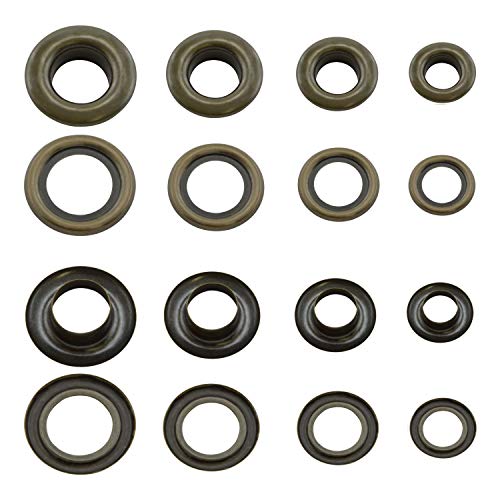 GETMORE Parts Ösen mit Gegenscheiben, Messing-Ösen, Metallöse, Rundöse mit Scheibe, Messing, rostfrei (antik, 4 mm) von GETMORE Parts