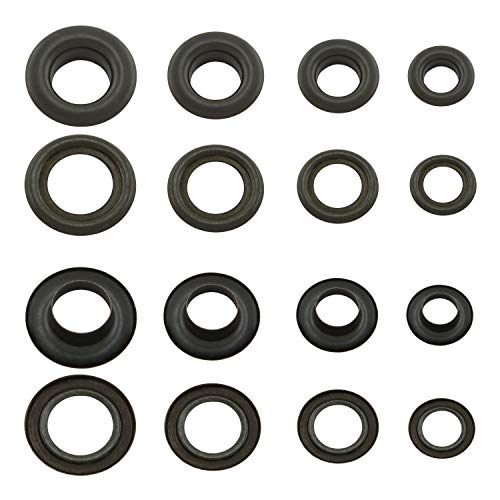 GETMORE Parts Ösen mit Gegenscheiben, Messing-Ösen, Metallöse, Rundöse mit Scheibe, Messing, rostfrei (schwarz, 4 mm) von GETMORE Parts