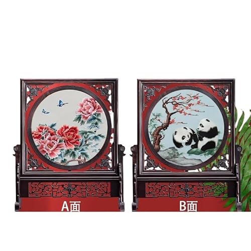 GETSTREE su schmücken, Suzhou Shuang Mianxiu Stickerei Ornamente antike Leinwand Suzhou Stickerei chinesische Handwerk Tisch Leinwand Wohnzimmer Hochzeit AB doppelseitig(Red Blue) von GETSTREE