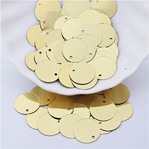 Nähen mit leuchtenden Scheiben, Nähbesatz, Pailletten, 15 mm, PVC, flach, rund, Pailletten, lose Paillettenbesatz, Paillette-Stoff for Bekleidungshandwerk, 50 g(Light gold) von GETSTREE