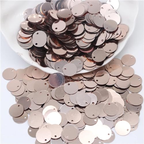 Nähen mit leuchtenden Scheiben, Nähbesatz, große runde Pailletten, PVC, lose Pailletten mit seitlichem Loch, Nähen, Basteln, DIY, Scrapbooking, Anhänger, 50 g (50 g)(Champange,0.39in) von GETSTREE