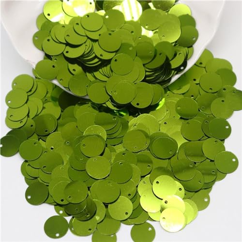 Nähen mit leuchtenden Scheiben, Nähbesatz, große runde Pailletten, PVC, lose Pailletten mit seitlichem Loch, Nähen, Basteln, DIY, Scrapbooking, Anhänger, 50 g (50 g)(Green,0.39in) von GETSTREE