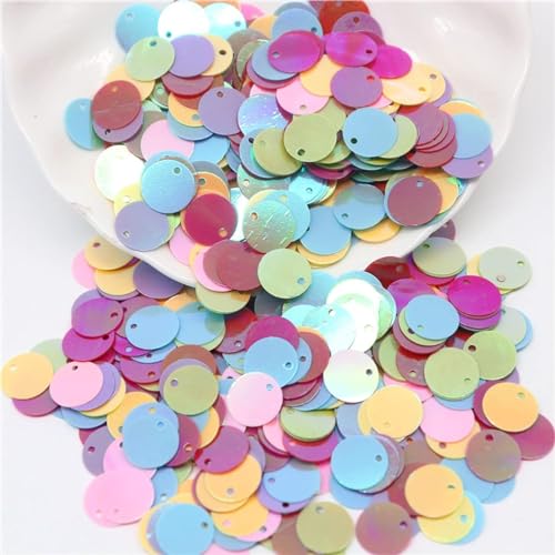 Nähen mit leuchtenden Scheiben, Nähbesatz, große runde Pailletten, PVC, lose Pailletten mit seitlichem Loch, Nähen, Basteln, DIY, Scrapbooking, Anhänger, 50 g (50 g)(Mix,0.98in) von GETSTREE