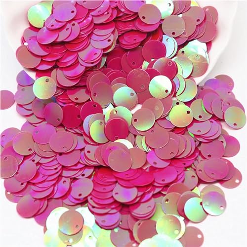 Nähen mit leuchtenden Scheiben, Nähbesatz, große runde Pailletten, PVC, lose Pailletten mit seitlichem Loch, Nähen, Basteln, DIY, Scrapbooking, Anhänger, 50 g (50 g)(Red,0.98in) von GETSTREE