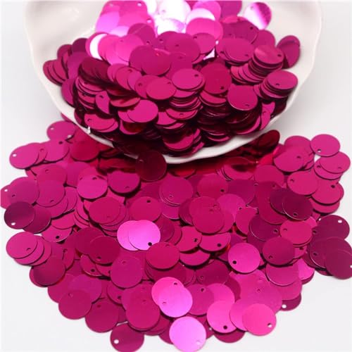 Nähen mit leuchtenden Scheiben, Nähbesatz, große runde Pailletten, PVC, lose Pailletten mit seitlichem Loch, Nähen, Basteln, DIY, Scrapbooking, Anhänger, 50 g (50 g)(Rose,0.39in) von GETSTREE