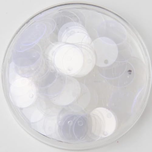 Nähen mit leuchtenden Scheiben, Nähbesatz, große runde Pailletten, PVC, lose Pailletten mit seitlichem Loch, Nähen, Basteln, DIY, Scrapbooking, Anhänger, 50 g (50 g)(Transparent,0.98in) von GETSTREE