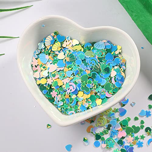 Nähen mit leuchtenden Scheiben, Nähen Trim, 2000PCS Mix Stile Glanz Pailletten Pailletten Nagel Dekor Nagel Verzierungen Spangle Nailart Dekorationen DIY Material(Blue) von GETSTREE