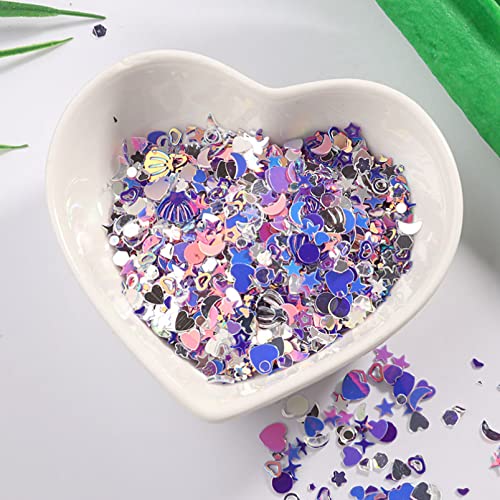 Nähen mit leuchtenden Scheiben, Nähen Trim, 2000PCS Mix Stile Glanz Pailletten Pailletten Nagel Dekor Nagel Verzierungen Spangle Nailart Dekorationen DIY Material(Crystal Violet) von GETSTREE