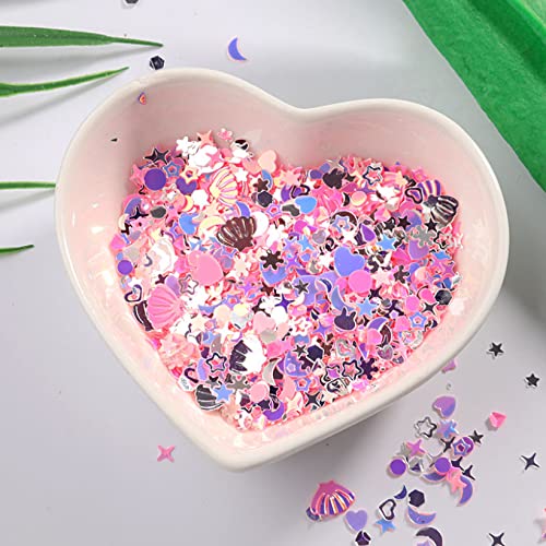 Nähen mit leuchtenden Scheiben, Nähen Trim, 2000PCS Mix Stile Glanz Pailletten Pailletten Nagel Dekor Nagel Verzierungen Spangle Nailart Dekorationen DIY Material(Crystal pink) von GETSTREE