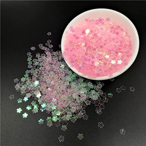 Nähen mit leuchtenden Scheiben, Nähen Trim, 50g Rosa Glitter Pailletten Konfetti DIY Handwerk Zeug Süße Kirschblüte Harz Dekor Schmuck Füllung Pailletten (größe: 0,2 in)(Pink) von GETSTREE