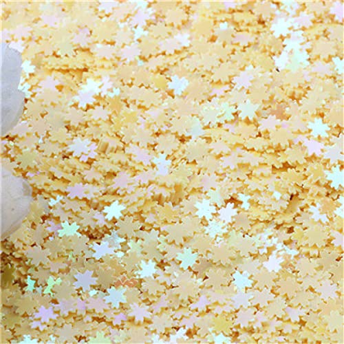 Nähen mit leuchtenden Scheiben, Nähen Trim, 50g Rosa Glitter Pailletten Konfetti DIY Handwerk Zeug Süße Kirschblüte Harz Dekor Schmuck Füllung Pailletten (größe: 0,2 in)(Yellow) von GETSTREE