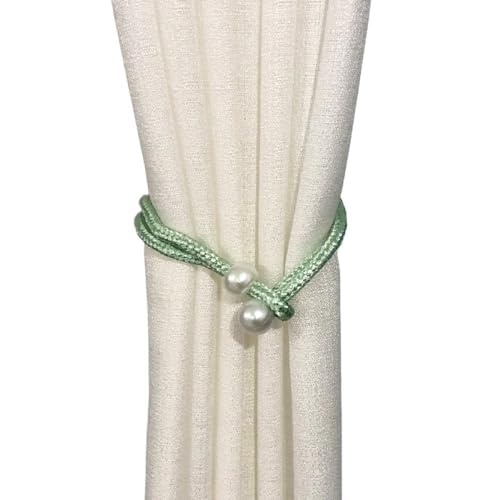 Vorhänge, Vorhänge, 2er-Pack Perlen-Vorhang-Raffhalter, verstellbare Seil-Raffhalter for Vorhänge, Elegante dekorative Fenstervorhang-Halterungen(Green) von GETSTREE