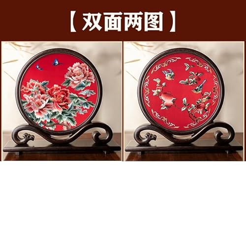 su schmücken, Suzhou-Stickerei-Desktop-Ornamente im antiken chinesischen Stil Shuang Mianxiu Veranda, um Ausländer im chinesischen Stil zu schicken, charakteristischer Schreibtisch-Bildschirm AB doppe von GETSTREE