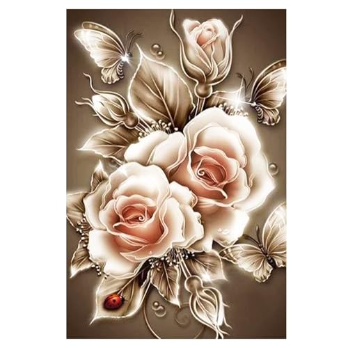 GEXINKEJI 5d Diamant Painting Diamond Painting Erwachsene Rose Diamond Painting Diamond Painting set Diamant Painting Bilder Geeignet für Home Wand Decor DIY Diamond Painting Blumen von GEXINKEJI