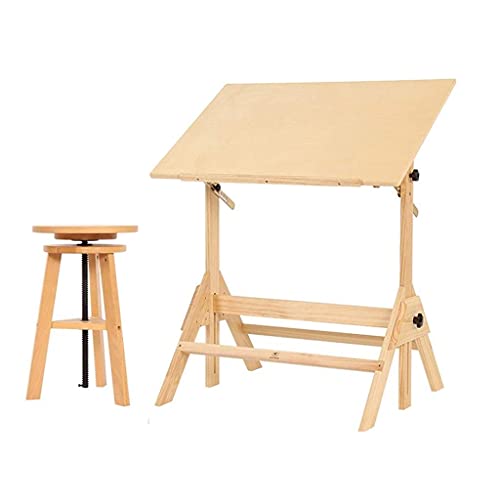 Studio-Zeichentisch, verstellbare Neigungsstaffelei, Massivholz, stabile Staffelei, Arbeitsplatz, für Studenten, Künstler, Designer (#2, 90 x 71 x 94 cm) (#1, 90 x 71 x 94 cm) von GFDIOBNOJEIWHIW