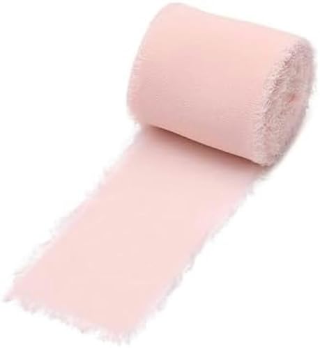 1 Rolle Chiffon-Seidenband für Einladungsdekoration, 4 cm x 5 m, rosa Bänder für Brautsträuße, Geschenkverpackungen, Tischfarbe 2–4 cm x 5 m von GFFJHGGD