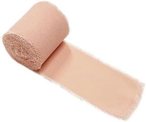 1 Rolle Chiffon-Seidenband für Einladungsdekoration, 4 cm x 5 m, rosa Bänder für Brautsträuße, Geschenkverpackungen, Tischfarbe 3–4 cm x 5 m von GFFJHGGD