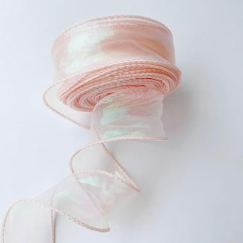 10 Yards 4 cm Regenbogen-Fischschwanzgarn-Spitzenbänder mit Wellenrand, Seidenorganza-Chiffonband, DIY-Geschenkverpackung, Haarnähdekoration, H-10 Yards 4 cm von GFFJHGGD