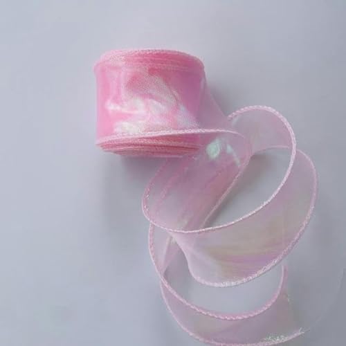 10 Yards 4 cm Regenbogen-Fischschwanzgarn-Spitzenbänder mit Wellenrand, Seidenorganza-Chiffonband, DIY-Geschenkverpackung, Haarnähdekoration-J-10 Yards 4 cm von GFFJHGGD