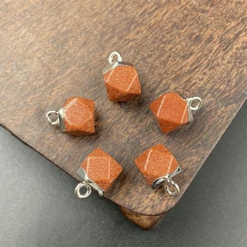 12 x 8 mm, 6 Stück Tigerauge-Perlen zur Armbandherstellung, Edelsteinperlen/Charm/Anhänger zur Schmuckherstellung, orange Farbe, 12 x 8 mm, 6 Stück von GFFJHGGD