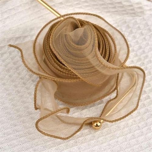 2,2/10 m Fischschwanz-Chiffonband, gewellter Rand, Organza-Spitzenband, Blumenstrauß, Geschenkverpackung, Partydekoration, Nähzubehör, C, 10 m x 4 cm von GFFJHGGD