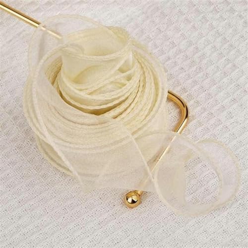 2,2/10 m Fischschwanz-Chiffonband, gewellter Rand, Organza-Spitzenband, Blumenstrauß, Geschenkverpackung, Partydekoration, Nähzubehör-B-2,2 m x 4 cm von GFFJHGGD