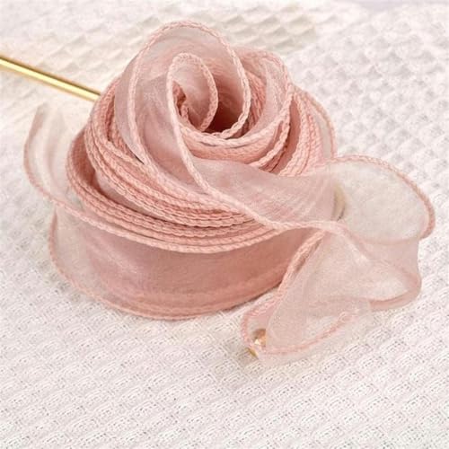 2,2/10 m Fischschwanz-Chiffonband, gewellter Rand, Organza-Spitzenband, Blumenstrauß, Geschenkverpackung, Partydekoration, Nähzubehör-D-10 m x 4 cm von GFFJHGGD