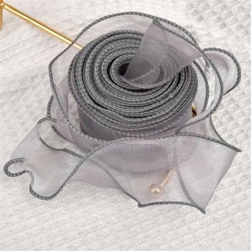 2,2/10 m Fischschwanz-Chiffonband, gewellter Rand, Organza-Spitzenband, Blumenstrauß, Geschenkverpackung, Partydekoration, Nähzubehör-H-10 m x 4 cm von GFFJHGGD