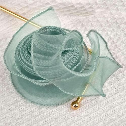 2,2/10 m Fischschwanz-Chiffonband, gewellter Rand, Organza-Spitzenband, Blumenstrauß, Geschenkverpackung, Partydekoration, Nähzubehör-J-2,2 m x 4 cm von GFFJHGGD