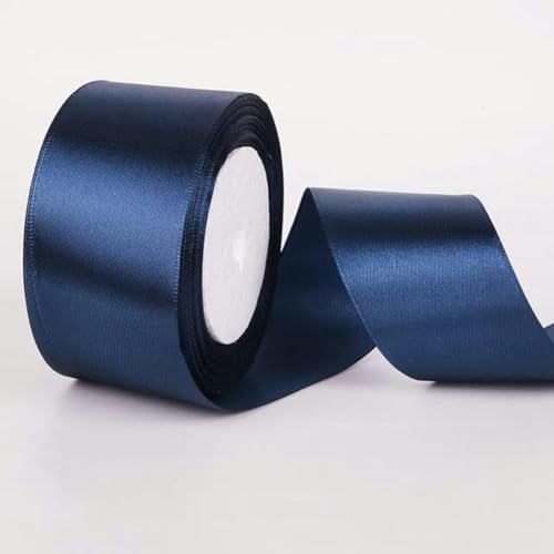 20 Meter/Los 6 mm 10 mm 15 mm 20 mm 25 mm 40 mm 50 mm Satinbänder, dekorative Geschenkbox-Verpackungsgürtel, DIY, handgefertigtes Kunsthandwerk, Marineblau, 40 mm, 22 Meter von GFFJHGGD