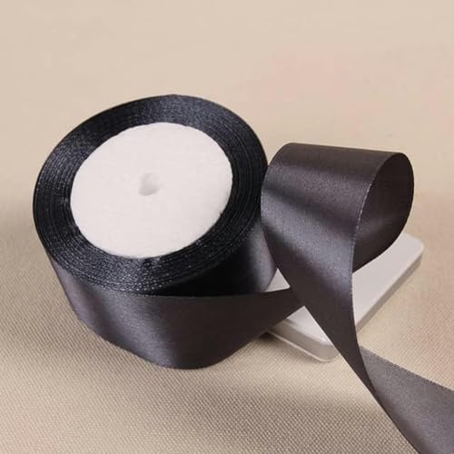 25 Yards/Rolle, 40 mm, Polyesterband, zum Verpacken von Weihnachtsfeiern, zu Hause, zum Selbermachen von Geschenken, Dekorationsbändern, handgefertigten Bändern-03 Dunkelgrau-20 mm von GFFJHGGD