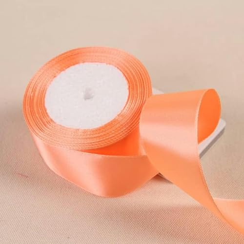 25 Yards/Rolle, 40 mm, Polyesterband, zum Verpacken von Weihnachtsfeiern, zu Hause, zum Selbermachen von Geschenken, Dekorationsbändern, handgefertigten Bändern-22 leuchtend orange-6 mm von GFFJHGGD