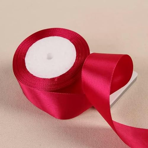 25 Yards/Rolle, 40 mm, Polyesterband, zum Verpacken von Weihnachtsfeiern, zu Hause, zum Selbermachen von Geschenken, Dekorationsbändern, handgefertigten Bändern-28 Hot Rose-10 mm von GFFJHGGD