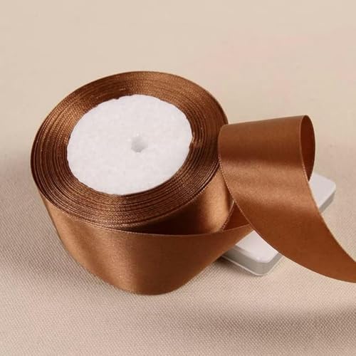 25 Yards/Rolle, 40 mm, Polyesterband, zum Verpacken von Weihnachtsfeiern, zu Hause, zum Selbermachen von Geschenken, Dekorationsbändern, handgefertigten Bändern-30 Kaffee-20 mm von GFFJHGGD