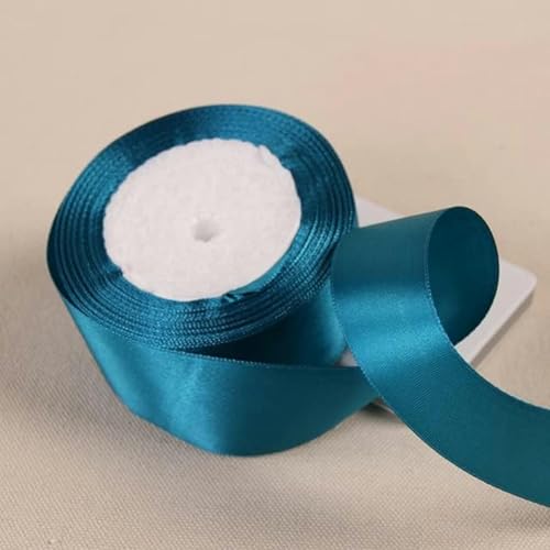 25 Yards/Rolle, 40 mm, Polyesterband, zum Verpacken von Weihnachtsfeiern, zu Hause, zum Selbermachen von Geschenken, Dekorationsbändern, handgefertigten Bändern-47 Pfauenblau-40 mm von GFFJHGGD