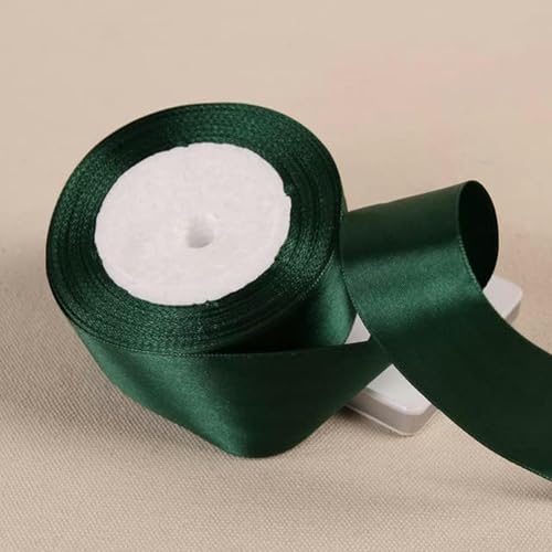 25 Yards/Rolle, 40 mm, Polyesterband, zum Verpacken von Weihnachtsfeiern, zu Hause, zum Selbermachen von Geschenken, Dekorationsbändern, handgefertigten Bändern-49 Dunkelgrün-20 mm von GFFJHGGD