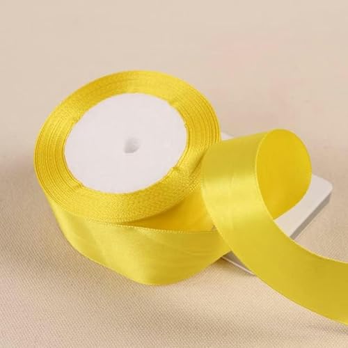 25 Yards/Rolle 40 mm Polyesterband zum Verpacken von Weihnachtsfeiern, Heimwerken, Geschenkverpackungen, Dekorationsbändern, handgefertigten Bändern-15 gelb-10 mm von GFFJHGGD