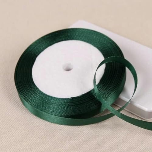 25 Yards dunkelgrünes Bastel-Satinband mit Schleife, DIY-Band, Handarbeit, Nähen, Kleidung, Partydekoration, 56 Dunkelgrün, 10 mm von GFFJHGGD