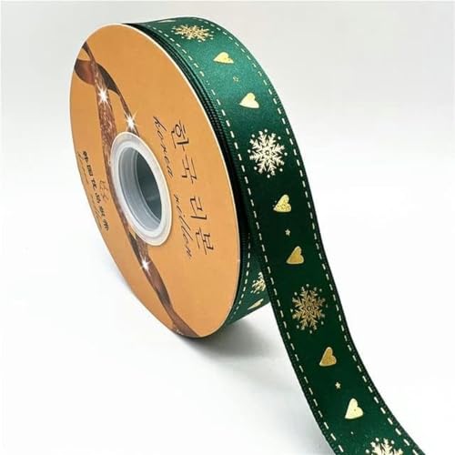 3 Rollen, 5 Yards, 25 mm, Weihnachtsband, bedrucktes Polyesterband für handgefertigte Schleifen, Party-Weihnachtsdekorationen, DIY-Verpackungen-04-5 Yards, 25 mm von GFFJHGGD