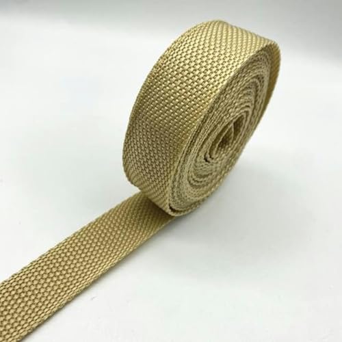 3 Rollen 2 Yards 25 mm 30 mm 38 mm PP-Gurtband Canvas-Polyesterband zum Umreifen von Rucksäcken, Taschen, Basteln, DIY-Gürteltasche, Hundezubehör-Khaki-25 mm 2 Yards von GFFJHGGD