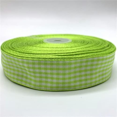 3 Rollen 5 Yards 10/15/20/25 mm rotes kariertes Band mit Gittermuster für Heim-Weihnachtsdekoration, DIY-Geschenkverpackungen-Grün-10 mm 5 Yards von GFFJHGGD