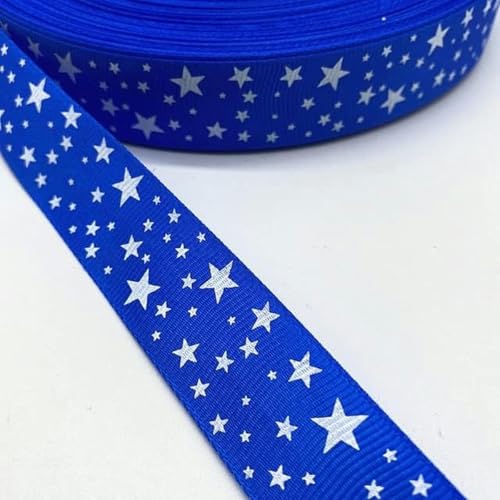 3 Rollen 5 Yards 15–38 mm Ripsband aus Satin mit bedrucktem Stern für Weihnachtsfeier-Dekorationen, DIY-Schleifen, Bastelbänder, Zubehör-01–15 mm (5 Yards) von GFFJHGGD