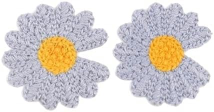 30 Stück 4,5 cm kleine Blumenblüten-Stickerei-Aufnäher zum Aufbügeln, chinesische Applikationen für Kleidung, große Aufnäher, hellgrau, 4,5 cm, 30 Stück von GFFJHGGD