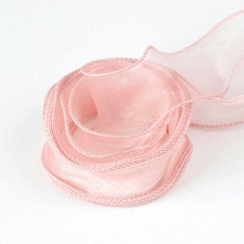 4 cm Chiffonband mit Draht, transparente Organza-Satinbänder für Weihnachtsgeschenkverpackungen, Schleifenkränze, DIY-Bastelarbeiten, A Pink, 4 cm x 2,2 m von GFFJHGGD