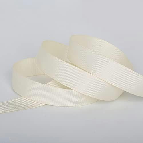 5 Yards/Los 7 mm 10 mm 15 mm 20 mm 25 mm 38 mm buntes Ripsband für Dekorationsband, Weihnachtsbastel-Geschenkpapier, Satin, Elfenbein, 10 mm, 5 Yards von GFFJHGGD