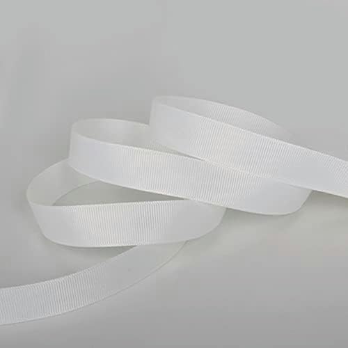 5 Yards/Los 7 mm 10 mm 15 mm 20 mm 25 mm 38 mm buntes Ripsband für Dekorationsband, Weihnachtsbastel-Geschenkpapier, Satin, weiß, 10 mm, 5 Yards von GFFJHGGD